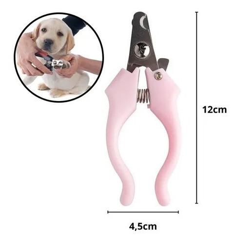 Cortador De Unha Pet Para Cães E Gatos 12cm Rosa Fluffie