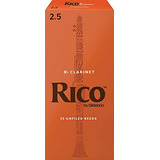 Cañas Clarinete Rico, Corte Fino, 2.5, 25 Ud.