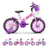 Bicicleta Ultra Infantil Aro 16 Feminino C/ Cesto E Rodinhas