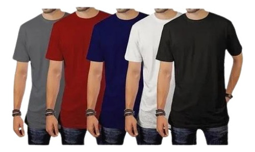Kit 5 Camiseta Estilo Hering Masculina Algodão Premium Lisa