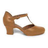 Zapatos De Folklore - Jazz Cuero Camel - Taco 5,5 Cm