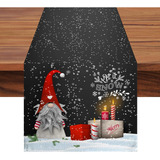 Christmas Gnome Let It Snow Linen Table Runners Decoração De