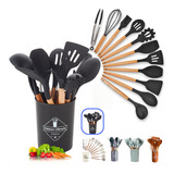 Jogo 12 Peças Utensílios Silicone Colher Espátula Concha