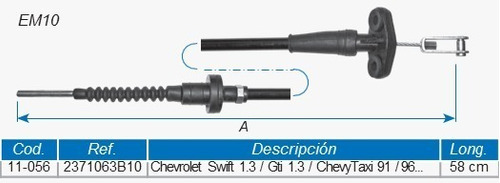 Guaya Embrague Chevrolet Swift 1.3 / Gti   1.3 / 1.6  58cm Foto 5