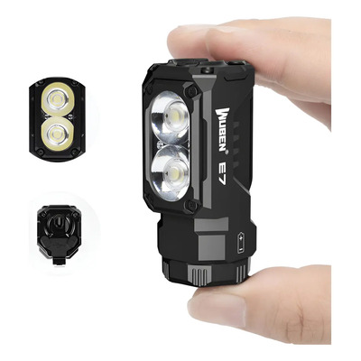 Wuben E7 1800 Lúmenes Mini Linterna Recargable De Con Imán Linterna Negro Luz Blanco | Meses sin interés