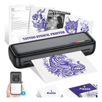 Impresora Tatuajes Térmica Portatil Kit De Stencil Tatuar Bluetooth Y Usb, Moximx Tattoo Máquina Profesionales Impresora De Tatuajes\u002Fa4\u002Fphotos 3 En 1 | Meses sin interés