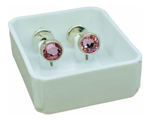 Aros Abridores Plata 925 Con Cristales Chispas 4mm Bebe 