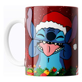 Taza De Cerámica Stitch Navidad Disney 325ml Varios Diseños
