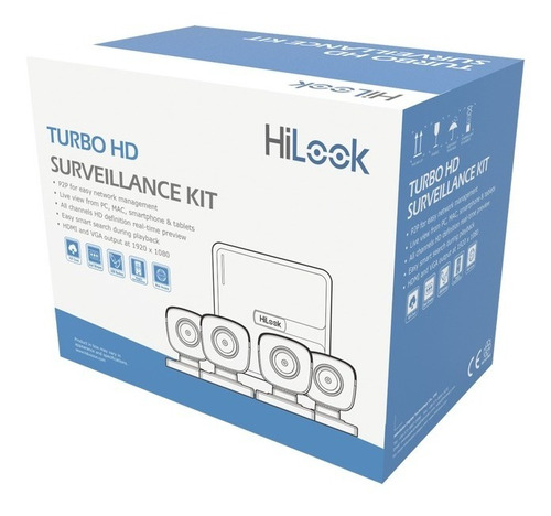 Kit 4 Camaras Hilook 720p Hikvision Cables Dvr 4 Cables Cctv