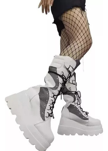 Botas De Mujer Zmshop Estilo Punk Con Suela Gótica A Media P