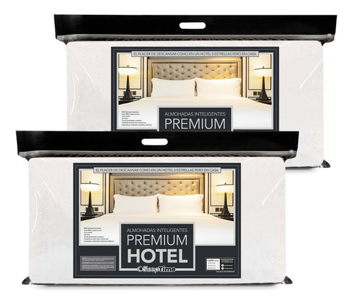 2 Almohadas Inteligente Sleeptime 85x40 Queen Premium Hotel 