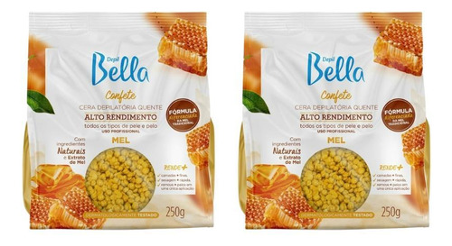 Depilatorio Depil Bella Cera Confete 250g Mel - Kit Com 2un