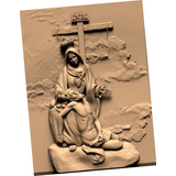 Jesus Braços De Maria Na Cruz - Stl Cnc Router Artcam Aspire