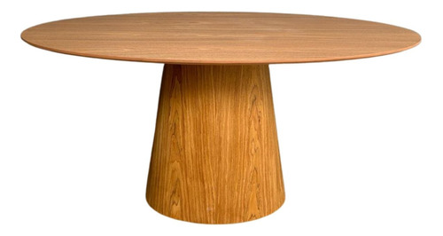 Mesa De Jantar Cone Oval 160x90 Cm Mdf Base Madeira Freijó