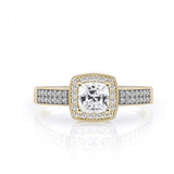 Anillo De Compromiso Oro 10k Piedra Cushion Mabel Abba Joyas