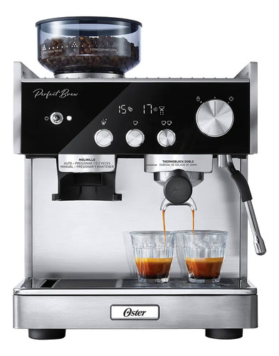 Cafetera Oster Espresso Em7400, Barista Perfect Brew Maxima Color Plateado