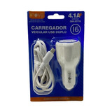 Carregador Veicular Para iPhone Duplo 4.1a Turbo + Cabo