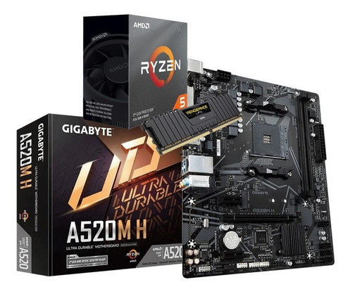 Combo Actualizacion Ryzen 5 5600x Gigabyte A520m H 8gb