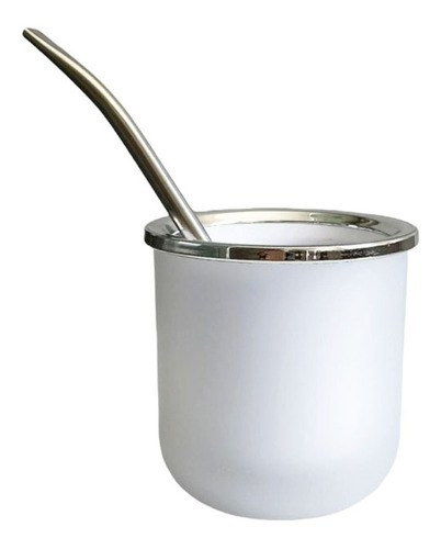 Mate Silver Térmico C/bombilla De Acero Y Extractor D Yerba 