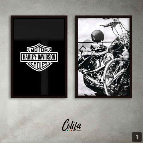 Set Cuadros Harley Davidson - 50x70 - Decorativo - Motos