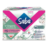 Saba V-organic Toalla Nocturna Extra Larga Con Alas 