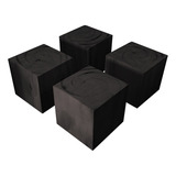 Kit 4 Patas Sillon 4x4 Para Mueble Sala Madera 6,5 Sajo Color Negro