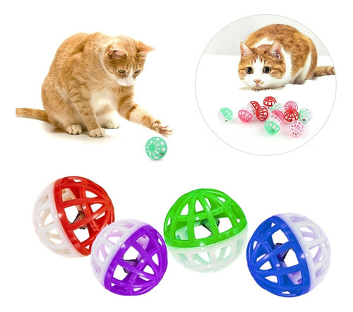 Set 4 Pelotas Juguete Para Gato Con Cascabel Juegos De Gatos