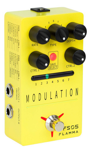 Flamma Fs05 - Pedal De Efectos De Guitarra Con Multimodulac. Color Modulaiton Amarillo