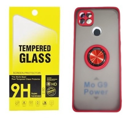 Case Funda Protector Traslucido Anillo Con Mica 9d Motorola