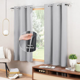 Cortinas 100% Blackout Textura Lino Esquimal 2.14x1.60m Color Gris Claro