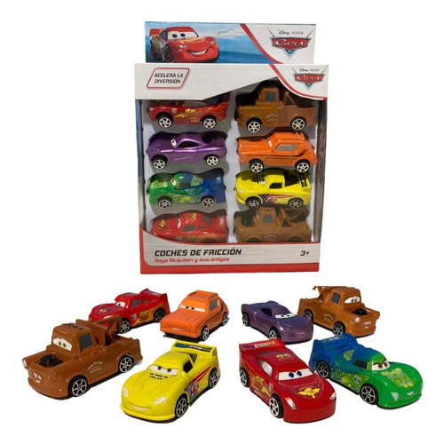 Cars Rayo Mcqueen De Fricción 8 Vehículos