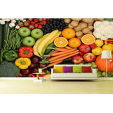 Papel De Parede Alimentos Frutas Legumes M² Al42