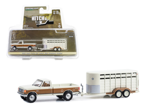 Greenlight 1991 Ford F-250 Xlt Lariat + Remolque De Caballos