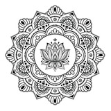 Adesivo Decorativo De Parede Mandala Flor De Lótus Com 60cm