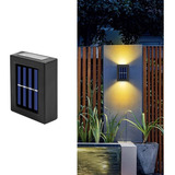 4x Arandela Solar Slim 2 Focos Luminaria Parede Externa Ip65 Cor Branco Quente 1.2v