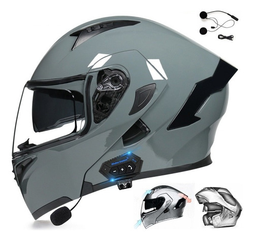 Casco De Moto Con Auriculares Bluetooth Para Casco