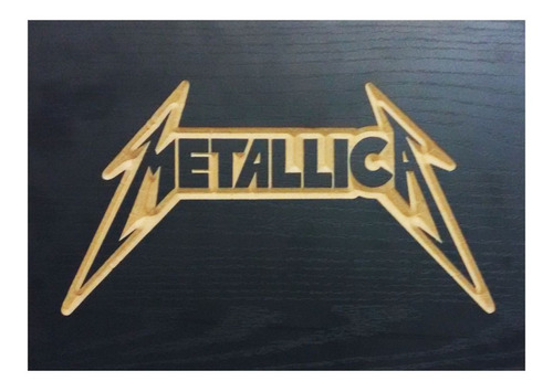 Quadro Entalhado Em Madeira - Metallica - Banda Rock & Roll