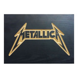 Quadro Entalhado Em Madeira - Metallica - Banda Rock & Roll