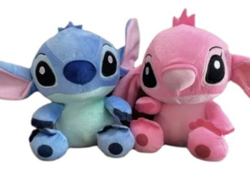 Set 2 Peluches Lilo Stitch Y Angel 20 Cm Pack Juguetes Niños