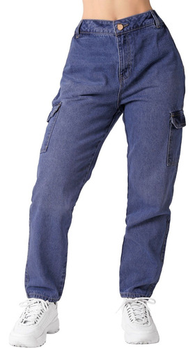 Jeans Mujer Moda Cargo Azul Fergino 52905010