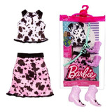 Ropa Barbie - Pollera, Remera, Riñonera Y Botas - Mattel