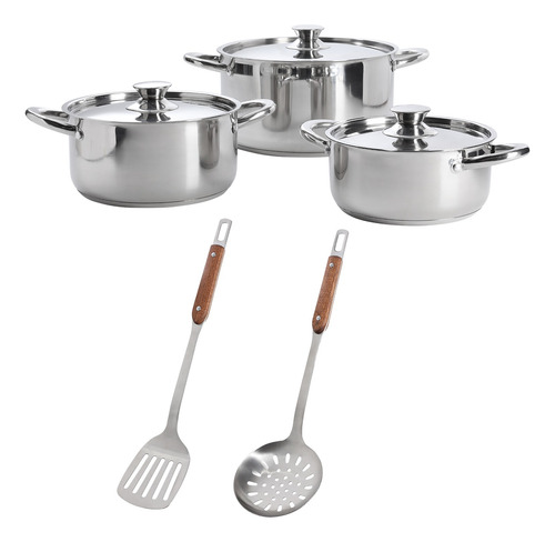 Set Bateria De Cocina 8 Piezas Acero Inoxidable Coc15