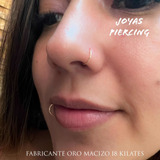 Aro Piercing, 6mm, Oro Macizo 18 Kilates Amarillo, Garantía.