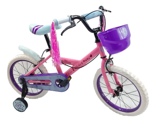 Bicicleta Paseo Dencar Urby 7126 R16 Color Rosa Frozen Con Ruedas De Entrenamiento  