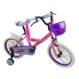 Bicicleta Paseo Dencar Urby 7126 R16 Color Rosa Frozen Con Ruedas De Entrenamiento  