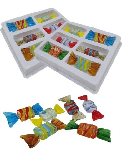 Caramelos Decorativos Vidrio 2 Pack De 6 Unidades - Total 12