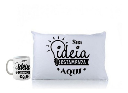 Kit Almofada E Caneca Sua Estampa Aqui Com Foto Envio Rapido