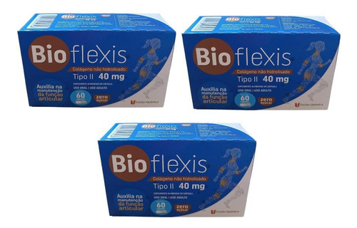 Kit 3 Bio Flexis Colageno Tipoll 60 Capsulas Cada