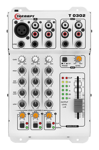 Mesa De Som Automotivo Taramps T0302 Canal 3 Entrada 2 Saida