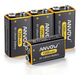 Anvow Baterias De Litio De 9 V, 1200 Mah, Bateria No Recarga